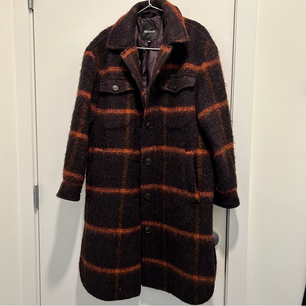 Madewell Long Shirt Jacket in Windowpane
